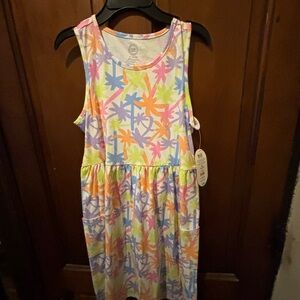 Walmart Kids' XL (14-16) Multicolor Tie-Dye Casual Dress